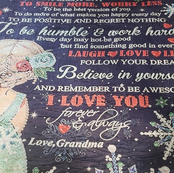 610- To My Granddaughter Throw Blanket Motivational Words NWT - Picture 3 of 6